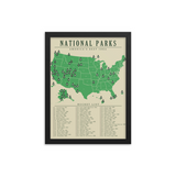 National Park Checklist Map Poster | Updated All 63