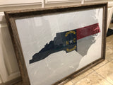 North Carolina Physical Map Flag Poster