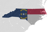 North Carolina Physical Map Flag Poster