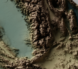 California Exaggerated Relief Map