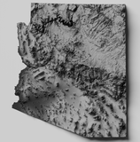 Arizona Exaggerated Relief Map
