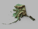 Alaska Exaggerated Relief Map