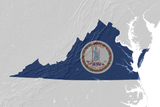 Virginia State Flag Relief Map