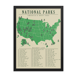 National Park Checklist Map Poster | Updated All 63