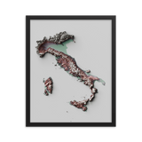 Italy Exaggerated Relief Map