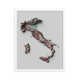 Italy Exaggerated Relief Map
