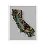 California Exaggerated Relief Map