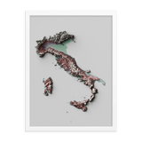 Italy Exaggerated Relief Map