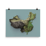 China Exaggerated Relief Map