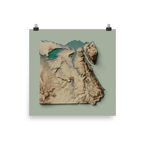 Egypt Exaggerated Relief Map