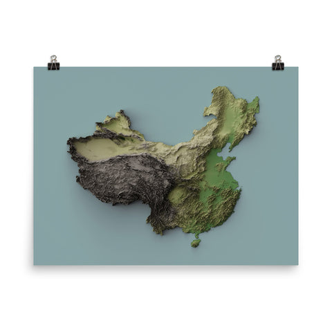 China Exaggerated Relief Map