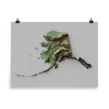 Alaska Exaggerated Relief Map