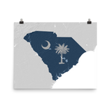 South Carolina State Flag Relief Map