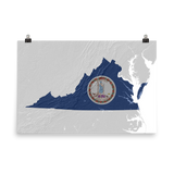 Virginia State Flag Relief Map