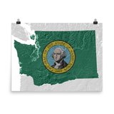 Washington State Flag Relief Map