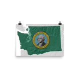 Washington State Flag Relief Map