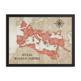 Roman Empire 117 AD Vintage Style Map Poster
