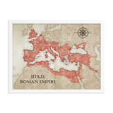 Roman Empire 117 AD Vintage Style Map Poster